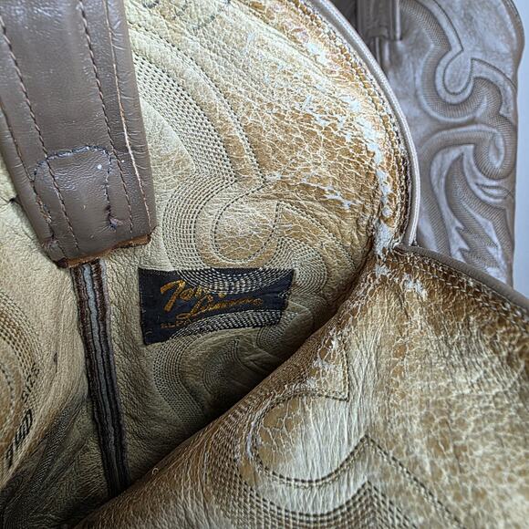 TONY LAMA 8817 TAUPE BEIGE TONED LIZARD LEATHER COWBOY BOOTS Men\'s Size 7.5 D main image 15